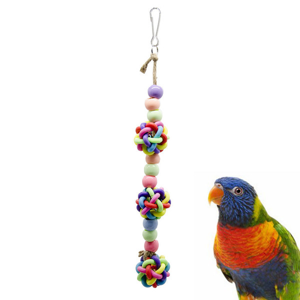 Amazon Cross Border For Parrot Bird Colorful Plastic Small Bell Ball Gnawing Toys 75g