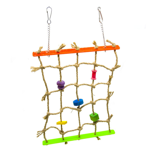 Parrot Toys Bird Toys Second Gram Force Hemp Rope Colour Wood To Climb Network Bring A Hook Cage Parts Hemp Rope Network