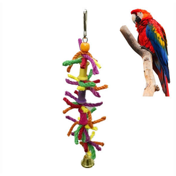 Parrot Gnaw Toys Colourful Cotton Rope Gnawing String Bird Cage Pendant Multicolor Popinjay Favor Swing Hot Sale 6ym Y