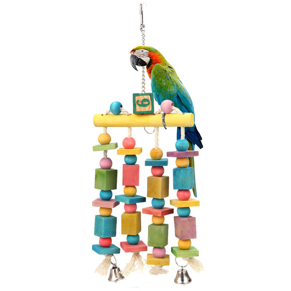 Toys Colourful Hang The Ding Bell Swing Chew Cage Parrot Stand Bird Articles