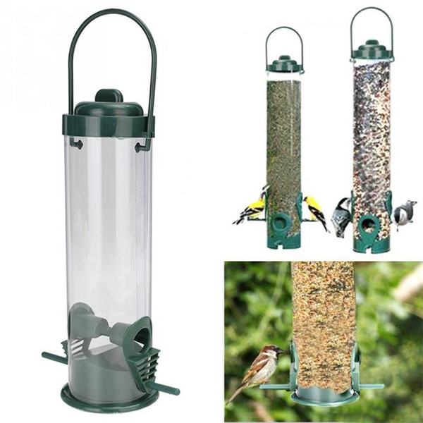 Hanging Type Outdoor Plastic Pet Bird Feeder Bucket Tree Garden Decoration