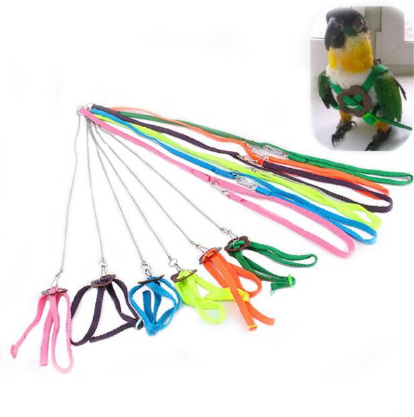 Parrot Adjustable Harness Bird Belt Anti-bite Multi-colored Lightweight Soft-strap Parrot Towing Strap Outer Rope Small Pet Leash