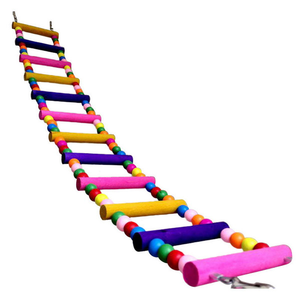 Free Shipping Pet Bird Wood Ladder Climb Parrot Macaw Cage Swing Shelf Parrot Bites Play juguetes pajaros pet parrot toys order<$18no track