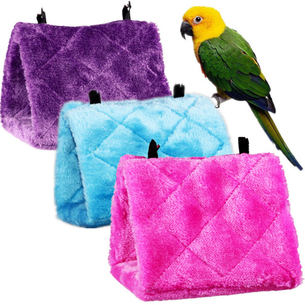 5 Colors Bird Parrot Hamster Hammock Hanging Cave Cage Plush Tent Bed Bunk With Buckles Soft Warm Cotton Nest