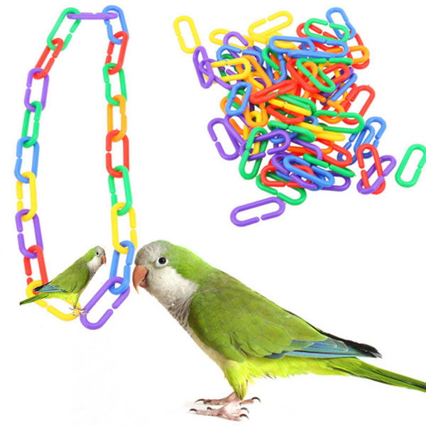 200Pcs/lot Plastic Parrot Toys C-clips Hooks Chain C-links Sugar Glider Rat Parrot Bird Toy Parts Parakeet Bird Accessories