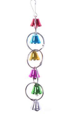 Parrot Bird Toys Metal Ring Bell Hanging Cage Toys For Parrot Squirrel Parakeet Birds Bird Accessories