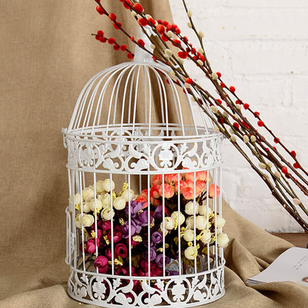 Wholesale-Classic White Decorative Bird Cage for Wedding Metal Caged Bird Iron Decoration Birdcage