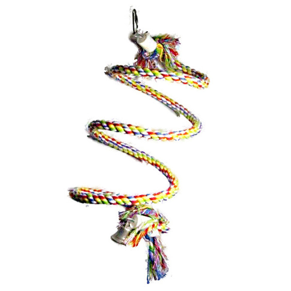 ROPE COIL PERCH SWING WITH BELL -Squirrel Parrot Toys &Parts for medium and larg bird toys 054 Free Shipping