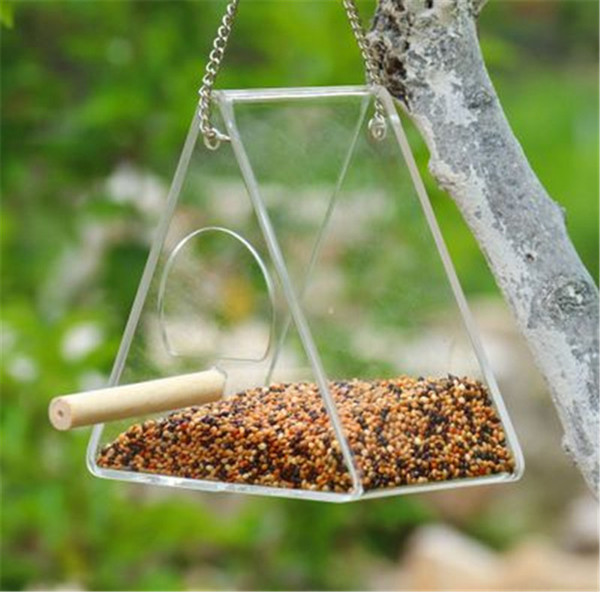 Wholesale Clear Round Triangle Wild Bird feeder Outdoor Bird Feeders Food Container Gazebo Bird Feeder for Garden Decor Pet Supplies