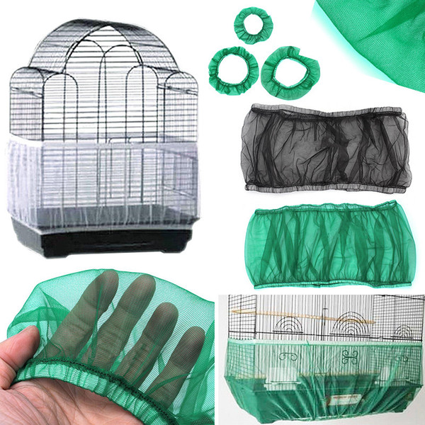 Hot Sale S-L Unique Soft Easy Cleaning Nylon Airy Fabric Mesh Bird Cage Cover Shell Skirt Seed Catcher Guard 3 Colors