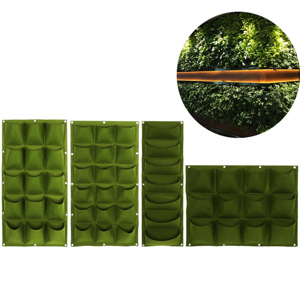 18/15/12/7 Pockets Vertical Vegetable Garden Indoor Growing Pot Hanging Wall Outdoor Indoor Plants Strawberry Container Grow Bag