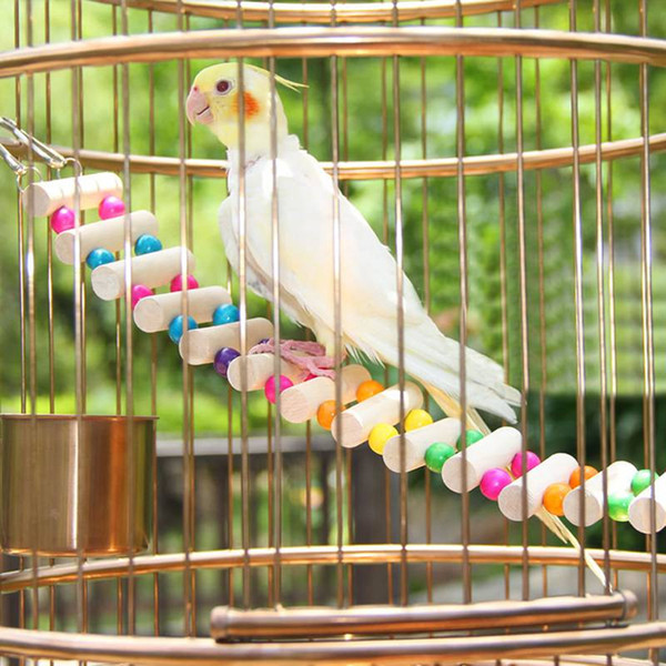 4 Styles Pet Small Birds Toys Accessories Drawbridge Bridge Wooden Singing Cockatiel Parrot Toys Hot selling