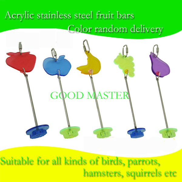 NEW ARRIVAL Stainless steel fruit bar parrot fruit fork bird toys factory direct sale