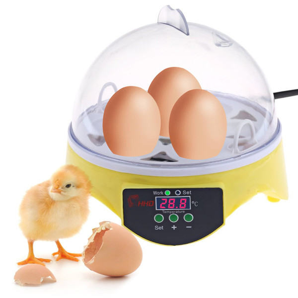 EU/US Mini 7 Egg Incubator Poultry Incubator Brooder Digital Temperature Hatchery Egg Incubator Hatcher Chicken Duck Bird Pigeon