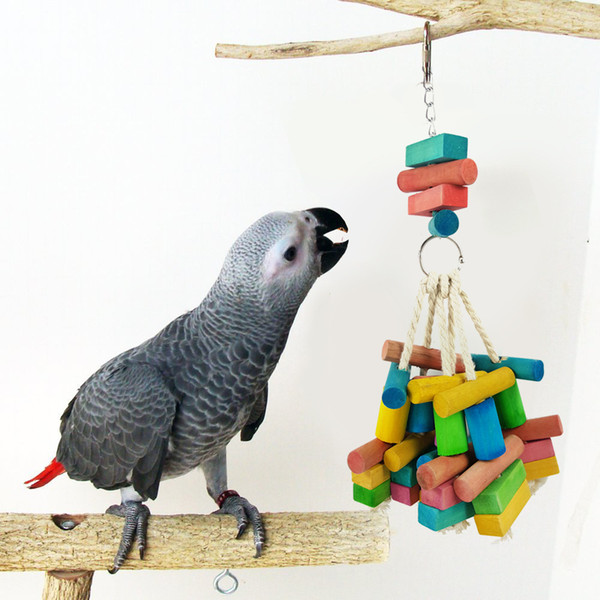 Natural Wood Pet Bird Toy Parrot Gnawing Bauble Bite Plaything Toys for Medium Large Bird Hamster Tokyo Rabbit Squirrel Home Decoration