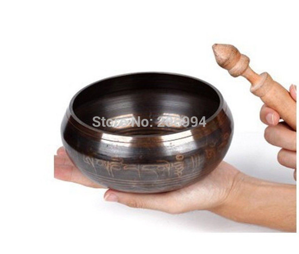 Wholesale Stunning tibet brass buddhism singing bowl about 9.5cm