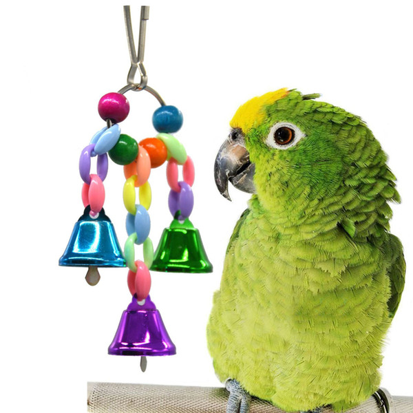 Parrot Bird Toys Metal Ring Bell Hanging Cage Toys For Parrot Squirrel Parakeet Birds Bird Accessories