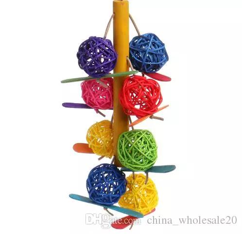 Free Shipping mix wholesale cute Pet Parrot Toy Bird Bell Ball For Parakeet Cockatiel Chew Fun Cage Toys New ARI-319