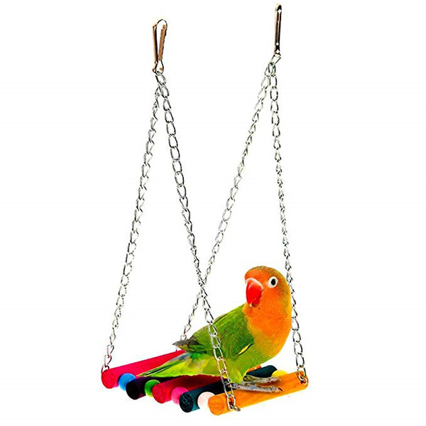 Colorful Pet Bird Swing Parrot Hammock Durable Bite Resistant Play Toy Training Entertaining Environmentally Friendly 11.8* 10cm