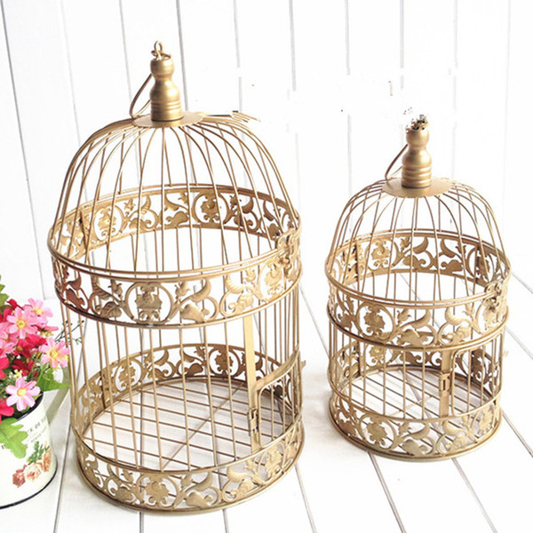 European gold vintage birds cage fashion Cinnamon iron birdcage wedding decoration props decoration