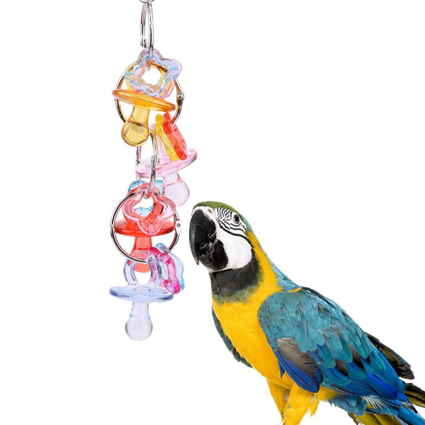 Cockatiels Acrylic Peck Chewing Parrot Toys Nontoxic Hanging Cage Accessory Parakeets Lovebirds toy