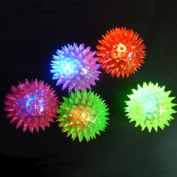 1Pc Flashing Light High Bouncing Pet Hedgehog Thorns Ball Puppy Dog Supplies Gift Children's Toys Elastic Massage Ball Luminous