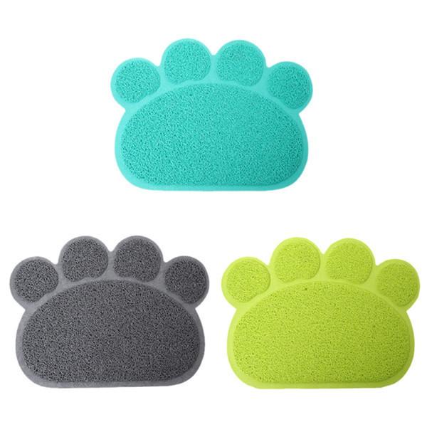 20pcs Cute Paw Shape Pet Dog Cat Puppy PVC Foot Mat For Dogs Cats Placemat Pet Supplies
