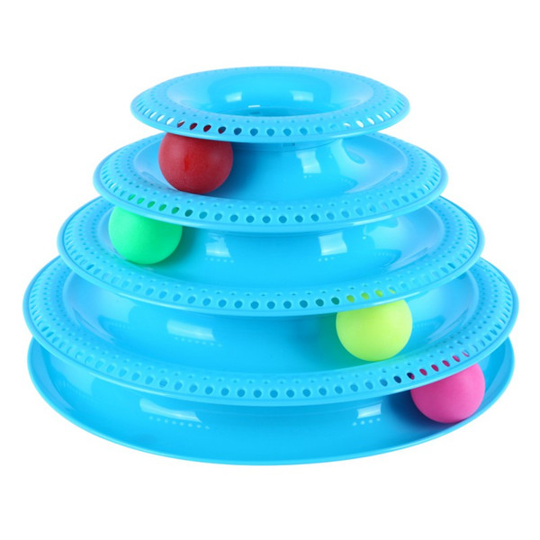 Cat Track Toy Pet 4 Layer Tower Shape Balls Independent Play Amusement Intelligence Toys For Cats