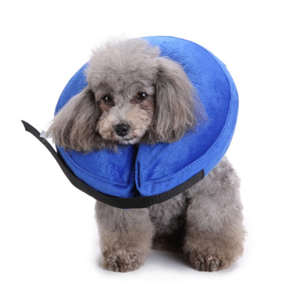 Inflatable Collar For Dogs Zipper Plush PVC Adjustable Anti-bite Wound Healing Protective Neck Ring Dog Collar