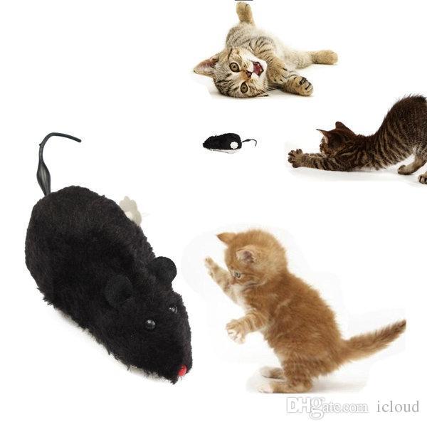 Cat Toy Wind Up Mouse Mice Pet Toy Walking Furry Mouse Rat Apricot Black White Grey A242