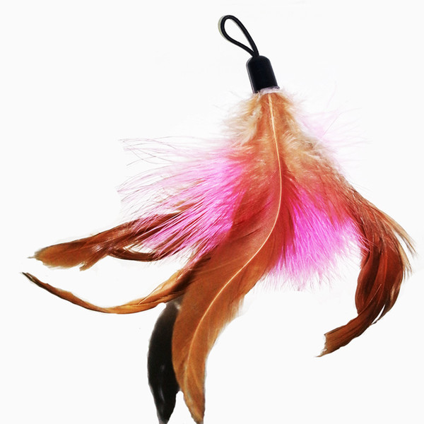 THE REPLACE HEAD FOR Colorful Feather Design Tease Cat Stick Cat Catcher Teaser Toy 00379
