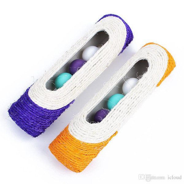 Pet Cat Toy Rolling Sisal Scratching Post 3 Trapped Ball Training 3 Color Orange Blue Pink Randomly Shipping A434