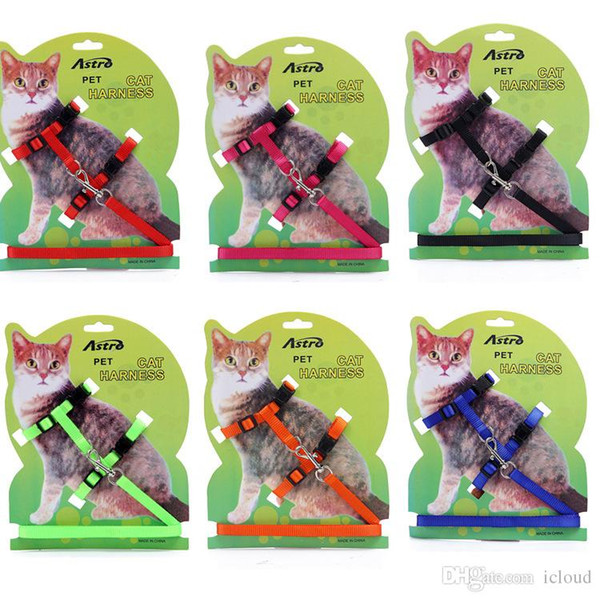 Pet Cat Kitten Adjustable Harness Nylon Collar Belt Lead Leash 6 Color Choose A433