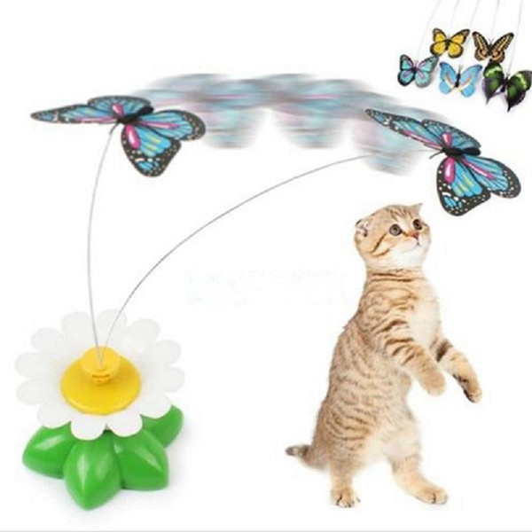 Funny Pet Cat Kitten Toys Electric Rotating Butterfly Rod Pet Cat Teaser Play Toy Pleasure to your cat A224