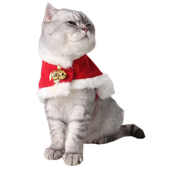 Hand Made Christmas Costume Pet Cat Doggy Cloak Hat Pet Clothes X335