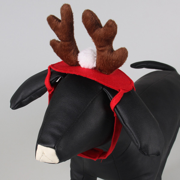 Christmas Costume Pet Cat Doggy Antlers Cap Hat Pet Clothes Red Hat X332