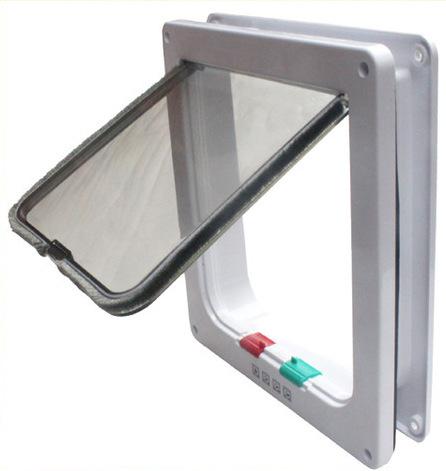 Large Medium Dog Cat Pet Door Lock Frame Safe Security Flap Door Gate Pet Supplies Puppy Dog Supplies White Coffee Color size M L X358