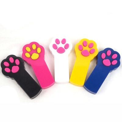Hot sale cat laser toy chasing infrared light cat paw style ABS and silicone material bottom delicate making 5 colors high quality package
