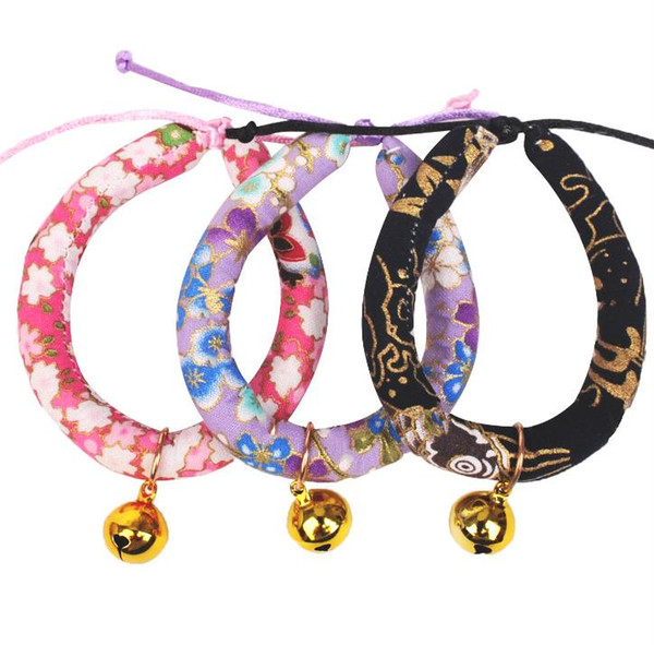 Pet Supplies with flower Necklace cat bell collar and wind handmade jewelry dog collar collar cat dog pet accessories J13