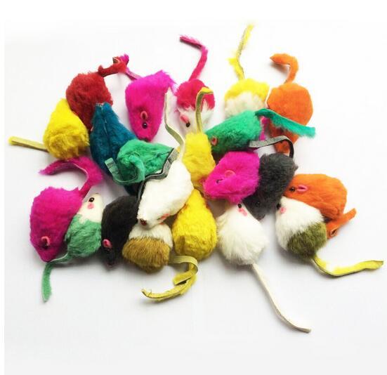 10Pcs/lot Rabbit Fur False Mouse Pet Cat Toys Mini Funny Playing Toys For Cats Kitten 2inch