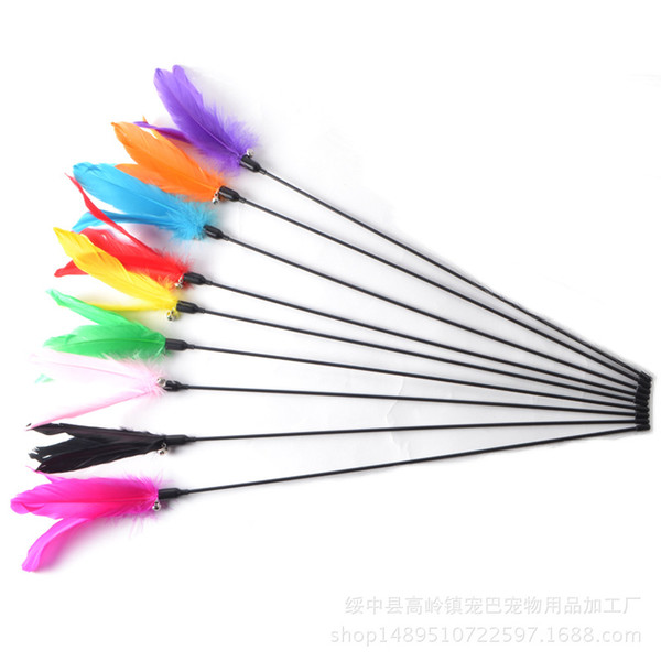 2017 Wholesale Pet Product Pet Toys Cat Toys With Feather Cat Playing Stick Funny Hot Sale