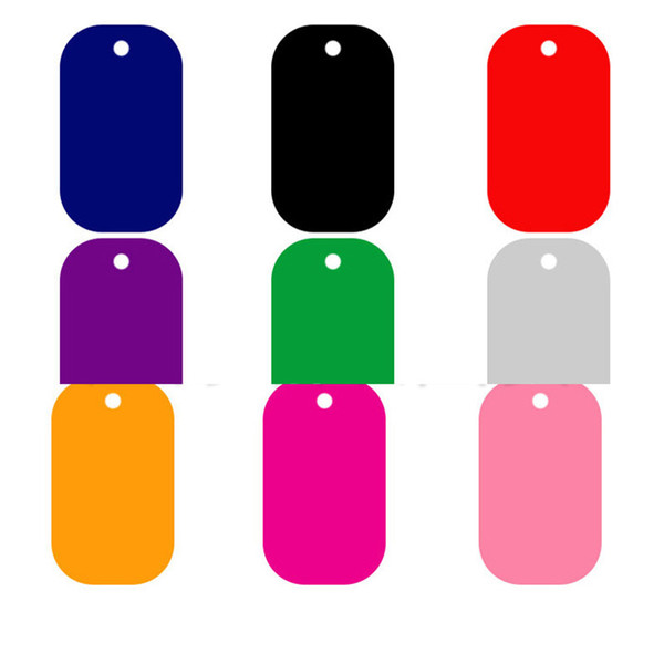 Dog Tag Metal Blank Military Pet Dog ID Card Tags Aluminum Alloy Army Dog Tags No Chain Mixed Colors 101