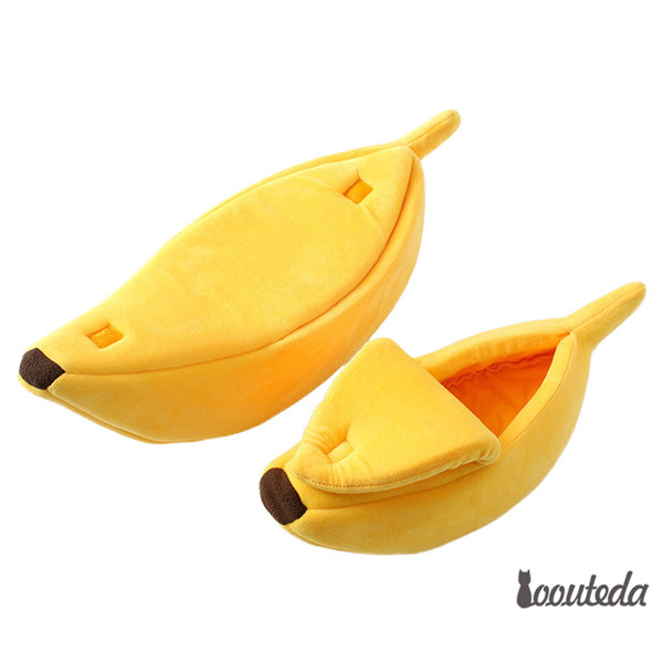 Winter Warm House For Cat Banana Shape Basket Dog Beds For Small Medium Dogs Pet Lounger Bench Puppy Bed Blanket For Animals