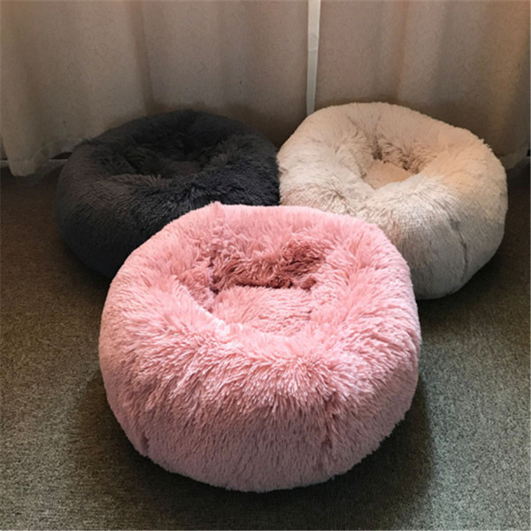 Dog House warm super soft Long hair kennel round depth Cat kennel For Small Medium pets Pet Product Luxury Dog Bed 190101-13
