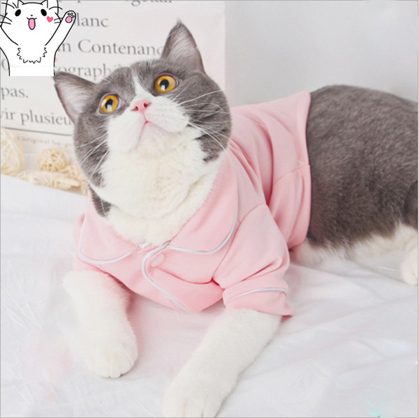 French Summer New Unisex Black Pink Cat Costumes knitting Two-Legged Clothes Gift For Pet Free Shopping