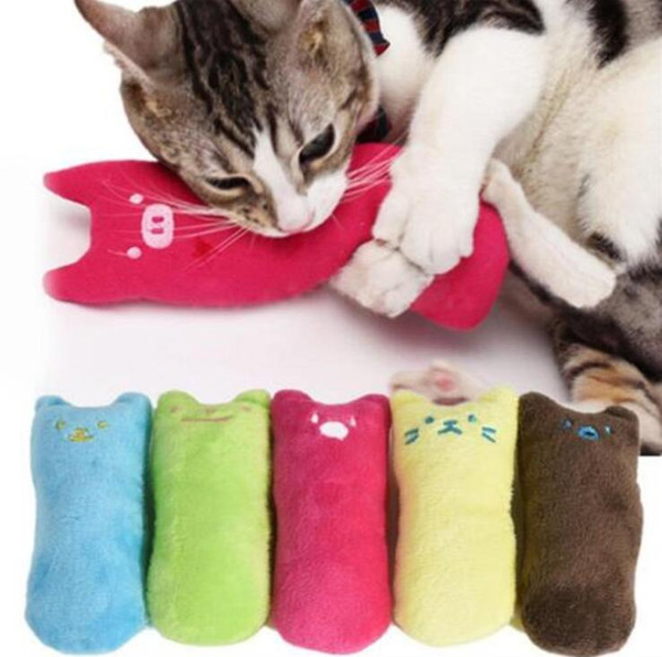 Popular High Quanlity Cats Toy Cute Interactive Pet Cats Fancy Teeth Catnip Plush Toys Pillow Cat Supplies 5 Color Free Ship