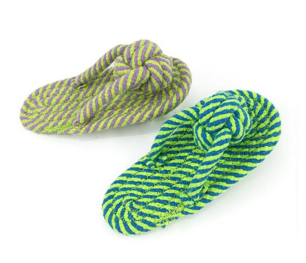 Fashionable Multi-Color Cotton Rope Clip Slippers Pet Toys Teeth Grinding Rope Knot Interactive Toys Big Dog and Cat Toys
