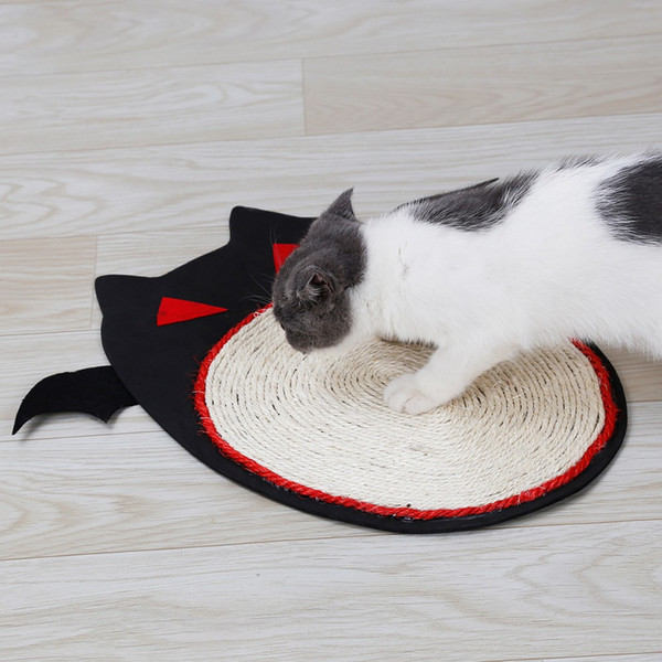 Sisal mat cat scratch pad cat claw toy carpet mat Halloween bat pet supplies
