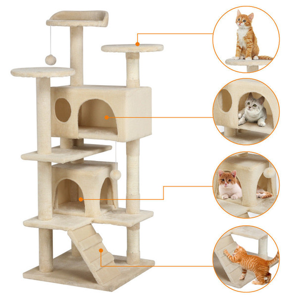 Cat Tree Furniture Kitten House Play Tower Scratcher 51