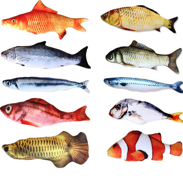 Brand New Lovely Artificial Fish Plush Pet Cat Puppy Dog Toys Sleeping Cushion Fun Toy Cat Mint Catnip Toys Gadget